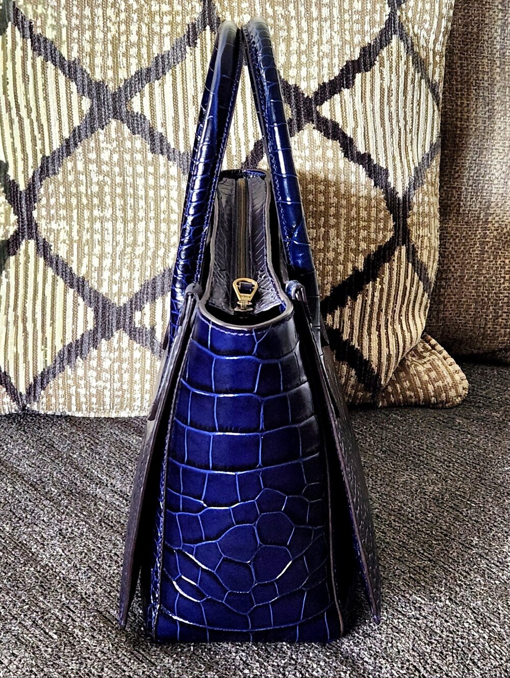 💙VERY HTF Polo Ralph Lauren💙 - Royal Blue Large Sloane Satchel Bag - Picture 6 of 16